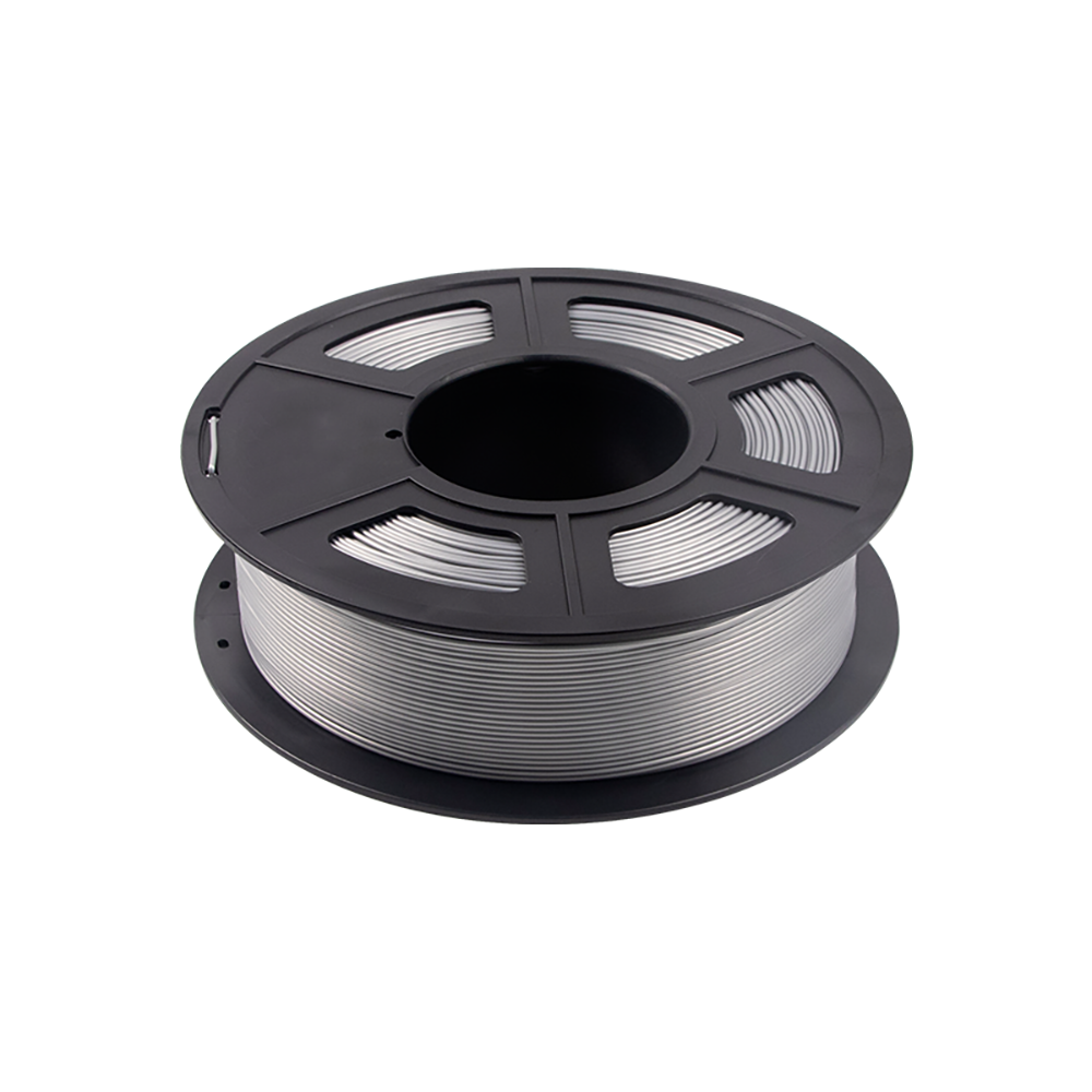 MNGDA Filamento PLA de color plata, 1,75mm para impresora 3D, 1kg(2.2lbs), plata.