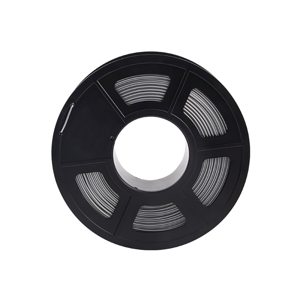 MNGDA Filamento PLA de color plata, 1,75mm para impresora 3D, 1kg(2.2lbs), plata.