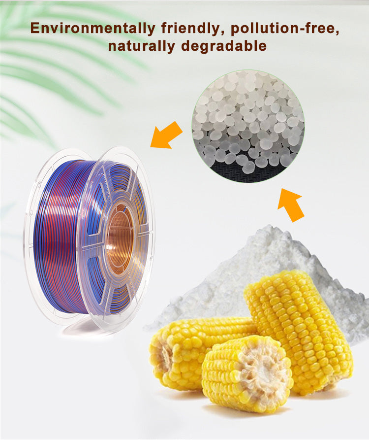 MINGDA Filamento de seda tricolor PLA, 1,75mm para impresora 3D, filamento PLA brillante filamento 1kg (2,2 lbs), oro rojo azul