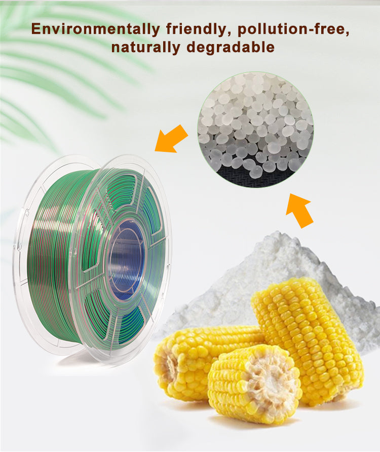 Mingda seda tricolor Pla filamento, 1,75mm para impresora 3D, filamento Pla brillante filamento 1kg(2.2lbs), rojo verde azul