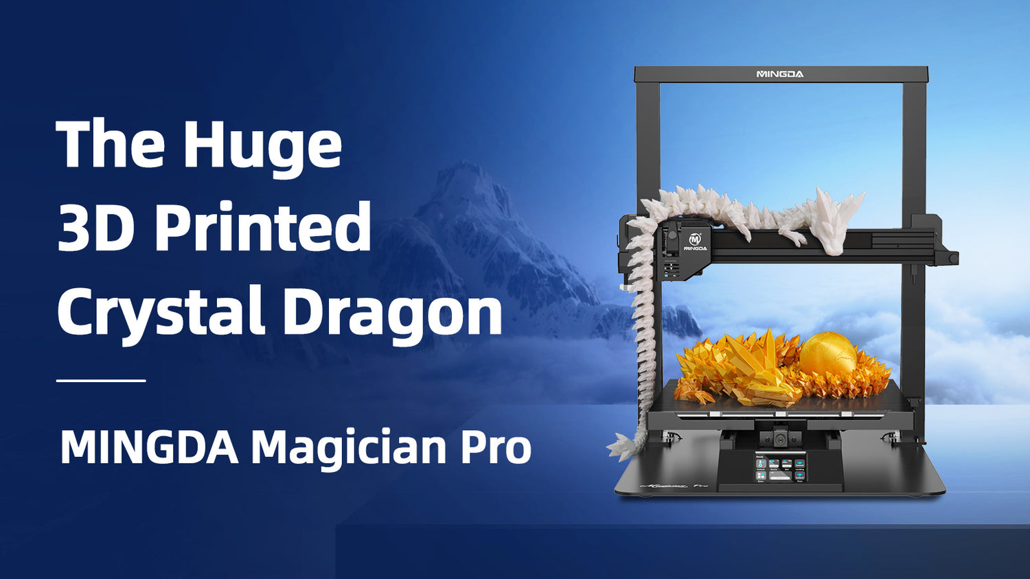 3D Printing Articulated Crystal Dragon with MINGDA Smart Auto-leveling 3D printer Magician Pro
