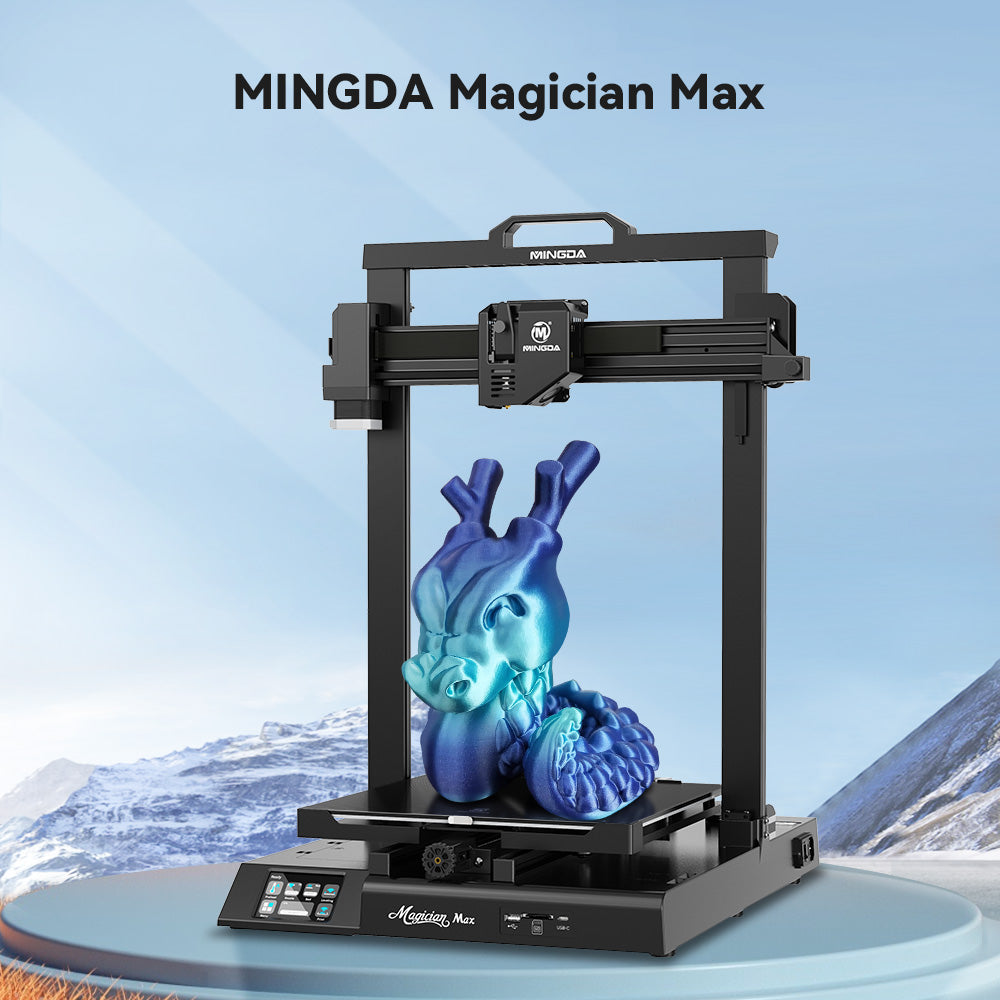 Mingda magicien Max grande taille de construction 320*320*400mm | Mise à niveau automatique en un clic | Presque jouer et brancher | Extrudeuse directe avancée à deux vitesses | Ultra silencieux